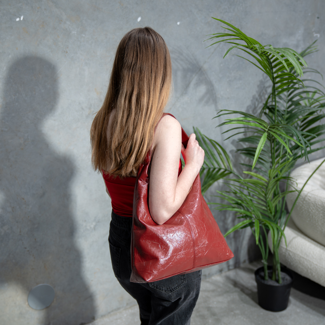 Natural Distressed Leather Tote